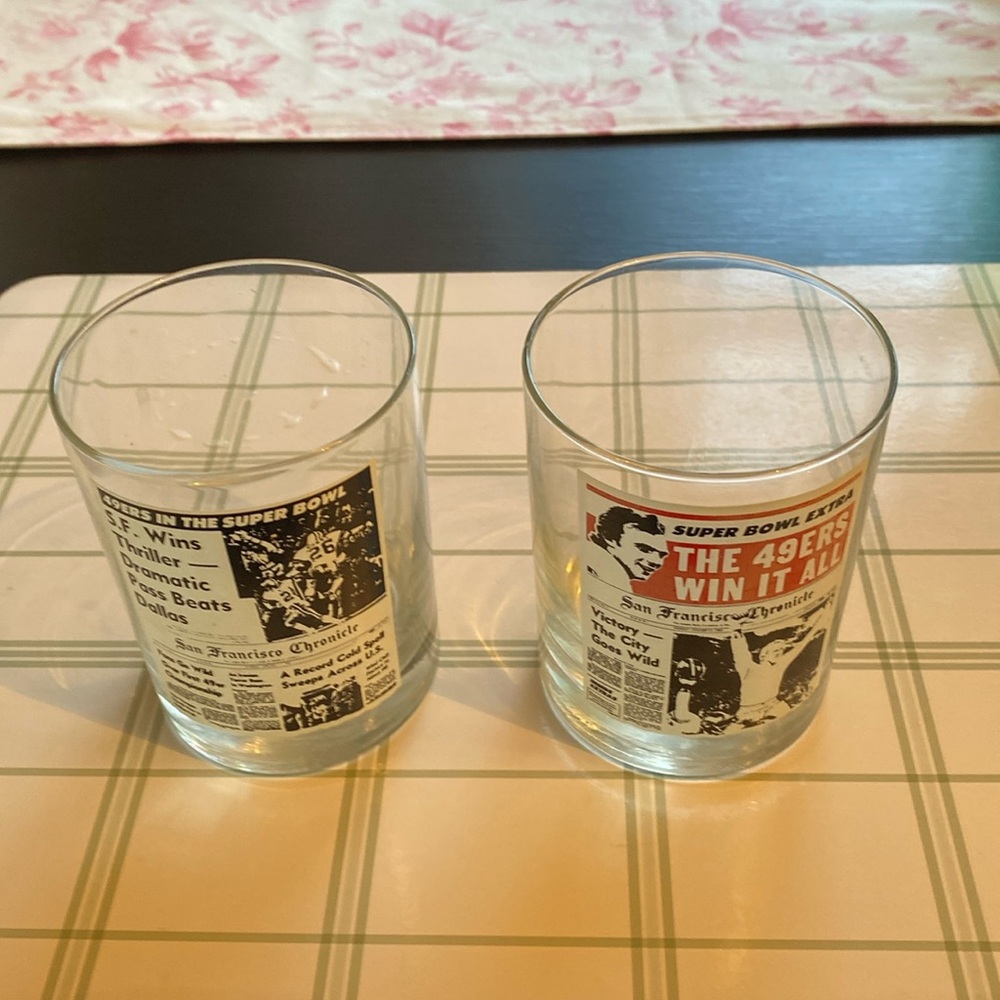 Vintage 12 oz. SF 49ers Championship rocks glasses excellent condition